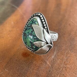 Genuine Hubei Green Turquoise Ring